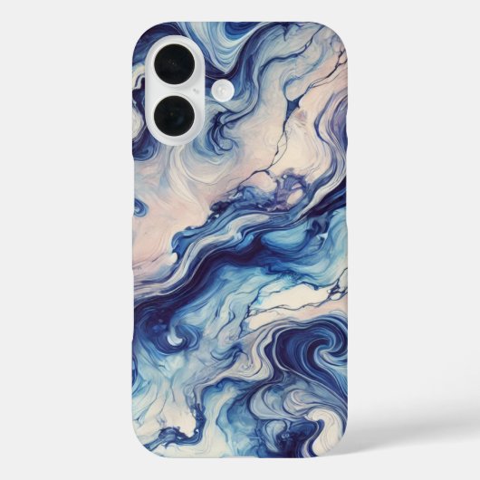 Elegantes Blue & Lila Abstrakt Phone Case ✨ (Rückseite)