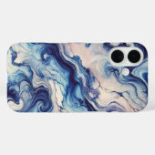 Elegantes Blue & Lila Abstrakt Phone Case ✨ (Rückseite (Horizontal))