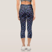 Elegantes Blue & Lila Pearl Pattern Capri Leggings (Rückseite)