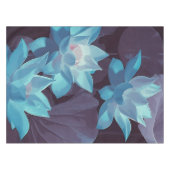 Elegantes Blue Lotus Akryllisches Kunstwerk | Tischdecke (Vorderseite (Horizontal))