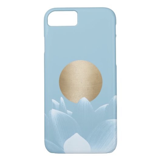 Elegantes Blue Lotus Blume & Gold Case-Mate iPhone Hülle (Rückseite)