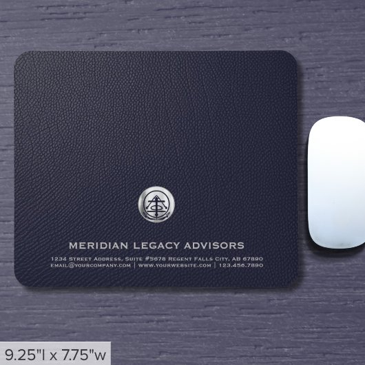 Elegantes Blue Luxury Silver Logo Mousepad