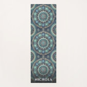 Elegantes Blue Mandala Muster Personalisiert Yogamatte (Vorderseite)