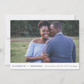 Elegantes Blue Modern Foto Hochzeit Save The Date (Vorderseite)