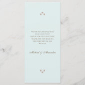 Elegantes Blue Monogram Pearl Wedding Menu Menükarte (Rückseite)