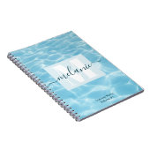 Elegantes Blue Monogram Swimming Training Notizblock (Rechte Seite)