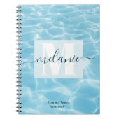 Elegantes Blue Monogram Swimming Training Notizblock (Vorderseite)