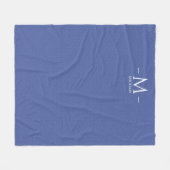 Elegantes Blue Monogram Template Custom Medium Fleecedecke (Vorderseite (Horizontal))