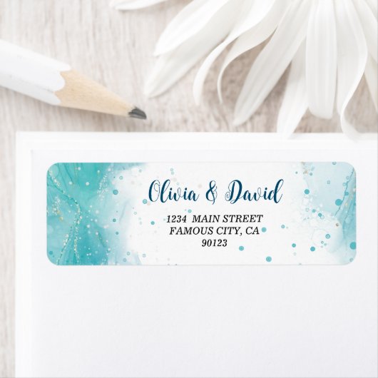 Elegantes Blue Ocean Address Label (Insitu)