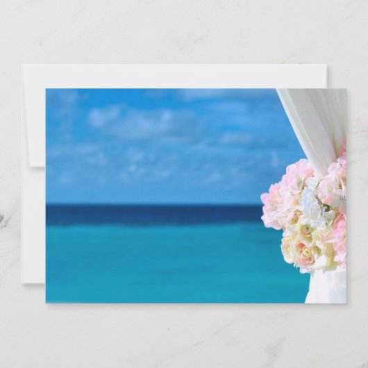 Elegantes Blue Ocean Beach Brautparty Einladung (Rückseite)