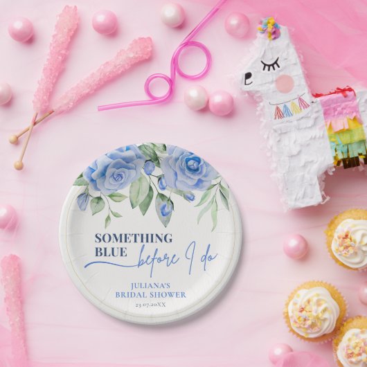 Elegantes Blue Party Paper Plate Pappteller (Party)