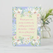 Elegantes Blue Pastel Floral Garden Party Einladung (Stehend Vorderseite)