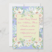 Elegantes Blue Pastel Floral Garden Party Einladung (Rückseite)