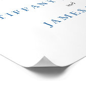 Elegantes Blue & Peach Floral Wedding Weclome Post Poster (Ecke)