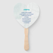 Elegantes Blue Personalisiert Wedding Programm Fächer (Rückseite)