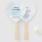 Elegantes Blue Personalisiert Wedding Programm Fächer (Vorne und Hinten)