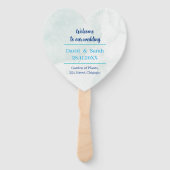 Elegantes Blue Personalisiert Wedding Programm Fächer (Vorderseite)