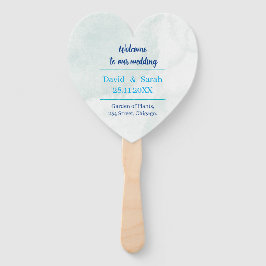 Elegantes Blue Personalisiert Wedding Programm Fächer