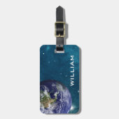 Elegantes Blue Planet Earth Space Solar System Gepäckanhänger (Vorderseite vertikal)