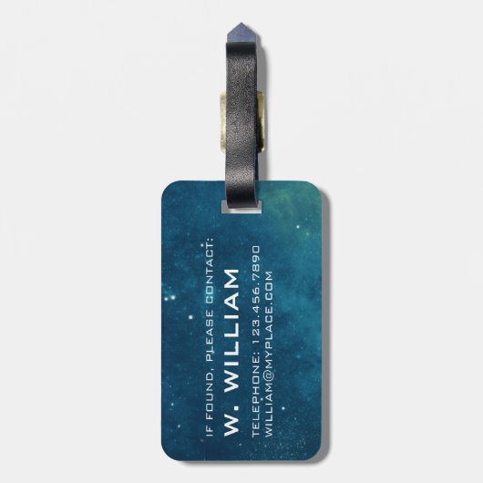 Elegantes Blue Planet Earth Space Solar System Gepäckanhänger (Rückseite vertikal)