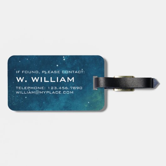 Elegantes Blue Planet Earth Space Solar System Gepäckanhänger (Rückseite horizontal)