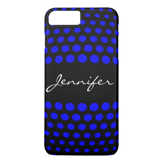 Elegantes Blue Polka Dots Muster Case-Mate iPhone Hülle (Rückseite)
