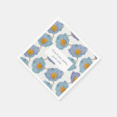 Elegantes Blue Poppy Birthday Garden Party Serviette (Ecke)