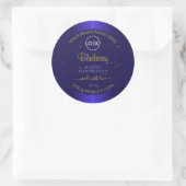 Elegantes Blue Product Labels Soft Gold Glitzer Lo Runder Aufkleber (Tasche)