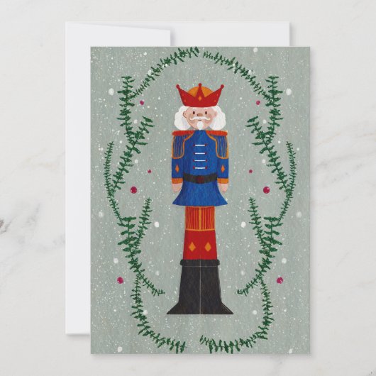 Elegantes Blue Red Merry Christmas Nutcracker Part Einladung (Vorderseite)