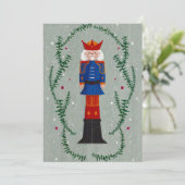 Elegantes Blue Red Merry Christmas Nutcracker Part Einladung (Stehend Vorderseite)