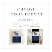 Elegantes Blue Religious Cross Boy Baptism Foto Einladung