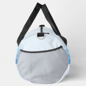 Elegantes Blue Retro Streifen Monogramm Duffle Bag (Rechts)