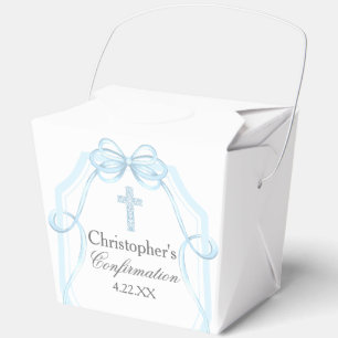 Elegantes Blue Ribbon Bow Confirmation Party Geschenkschachtel