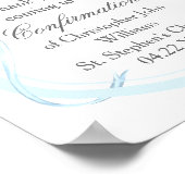 Elegantes Blue Ribbon Bow Confirmation Party Poster (Ecke)