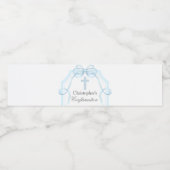 Elegantes Blue Ribbon Bow Confirmation Party Wasserflaschenetikett (Einzelnes Label)