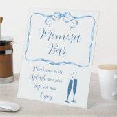 Elegantes Blue Ribbon Momosa Bar Pedestal Zeichen Sockelschild (In Situ)