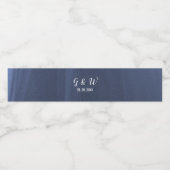 Elegantes Blue Romantic Water Flasche Label Set Wasserflaschenetikett (Einzelnes Label)