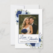 Elegantes Blue Rose Liebe & Danke Hochzeitsstift F (Vorderseite)