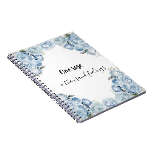 Elegantes Blue Rose Notebook Notizblock (Rechte Seite)