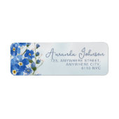 Elegantes Blue Script Botanical Watercolor (Vorne)