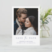 Elegantes Blue Script-Foto Save The Date (Stehend Vorderseite)