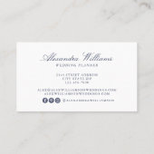 Elegantes Blue Script Modernes Berufliches Logo Visitenkarte (Rückseite)