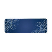 Elegantes Blue Scroll Blue Blank Address Label (Vorne)
