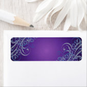 Elegantes Blue Scroll Lila Blank Address Label (Insitu)