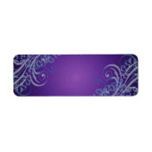 Elegantes Blue Scroll Lila Blank Address Label (Vorne)