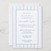 Elegantes Blue Seashell Coastal Brautparty Einladung (Vorderseite)