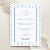Elegantes Blue Seashell Coastal Brautparty Einladung