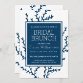 Elegantes Blue Seaweed - Bridal Brunch im Stil der Einladung (Vorne/Hinten)