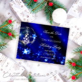 Elegantes Blue Silver Christmas Party Save the Dat Ankündigungspostkarte