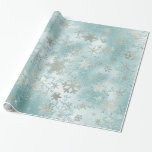 Elegantes Blue Silver Christmas Snowflake Muster Geschenkpapier<br><div class="desc">Hübsche Imitate blau und silber Weihnachtsmuster.</div>